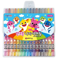 7000 핑크퐁 아기상어 16색 나라색연필